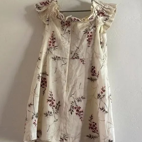 Rebecca Taylor Ivie Off the Shoulder Embroidered Linen Dress - Picture 6 of 8